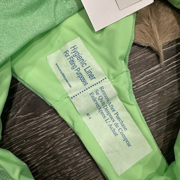 Becca by Rebbeca Virtue Adela Glimmer Hipster Bikini Bottom Cheeky Green XS - Picture 7 of 7